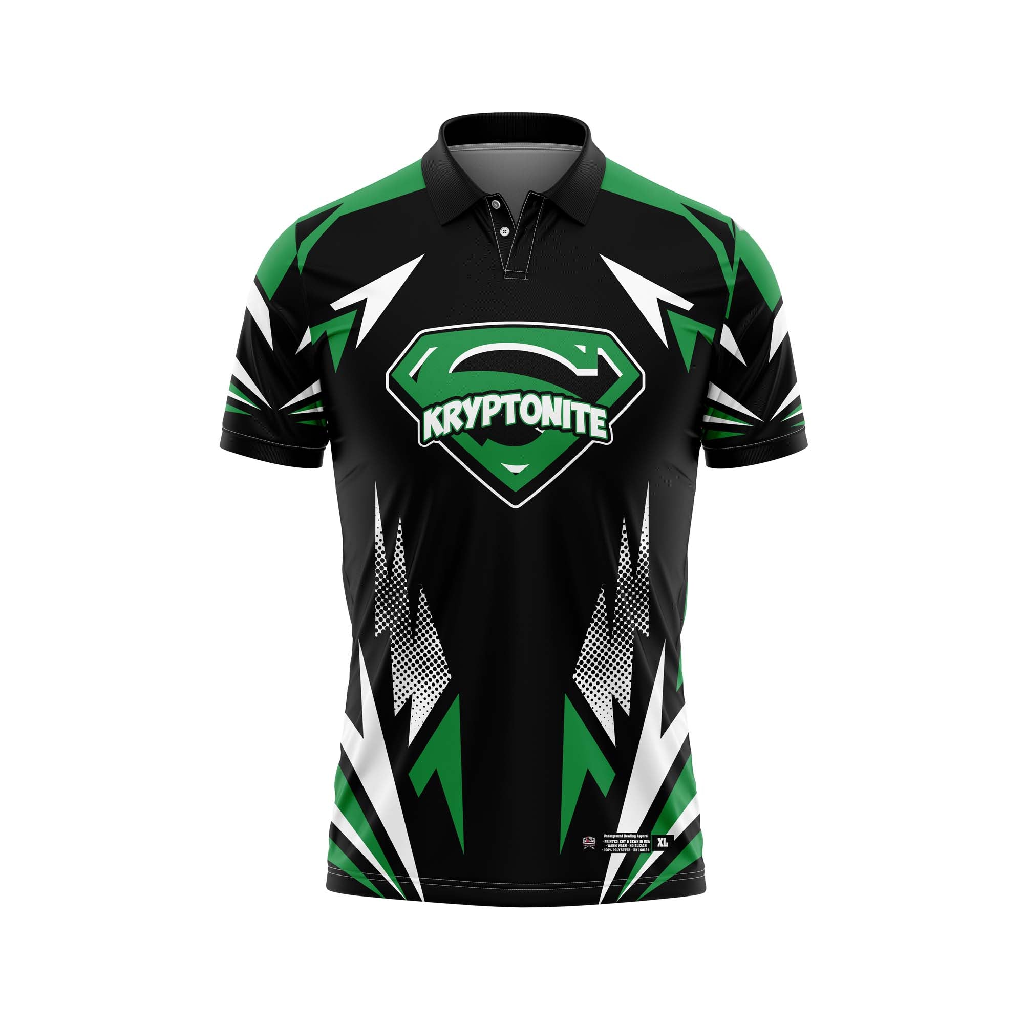 Kryptonite Geometric Black / Green Jersey