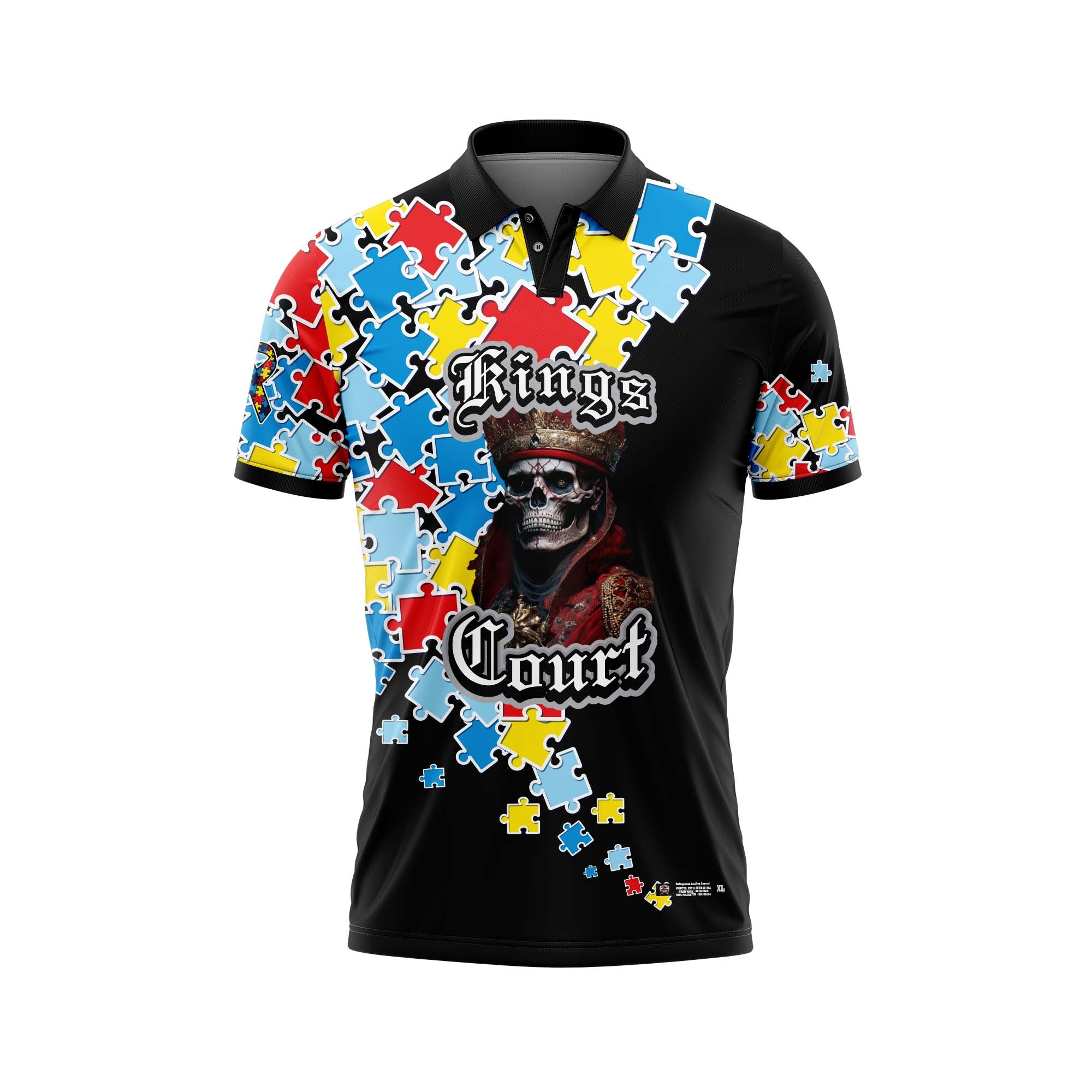 Kings Court Autism Clutter Black Jersey