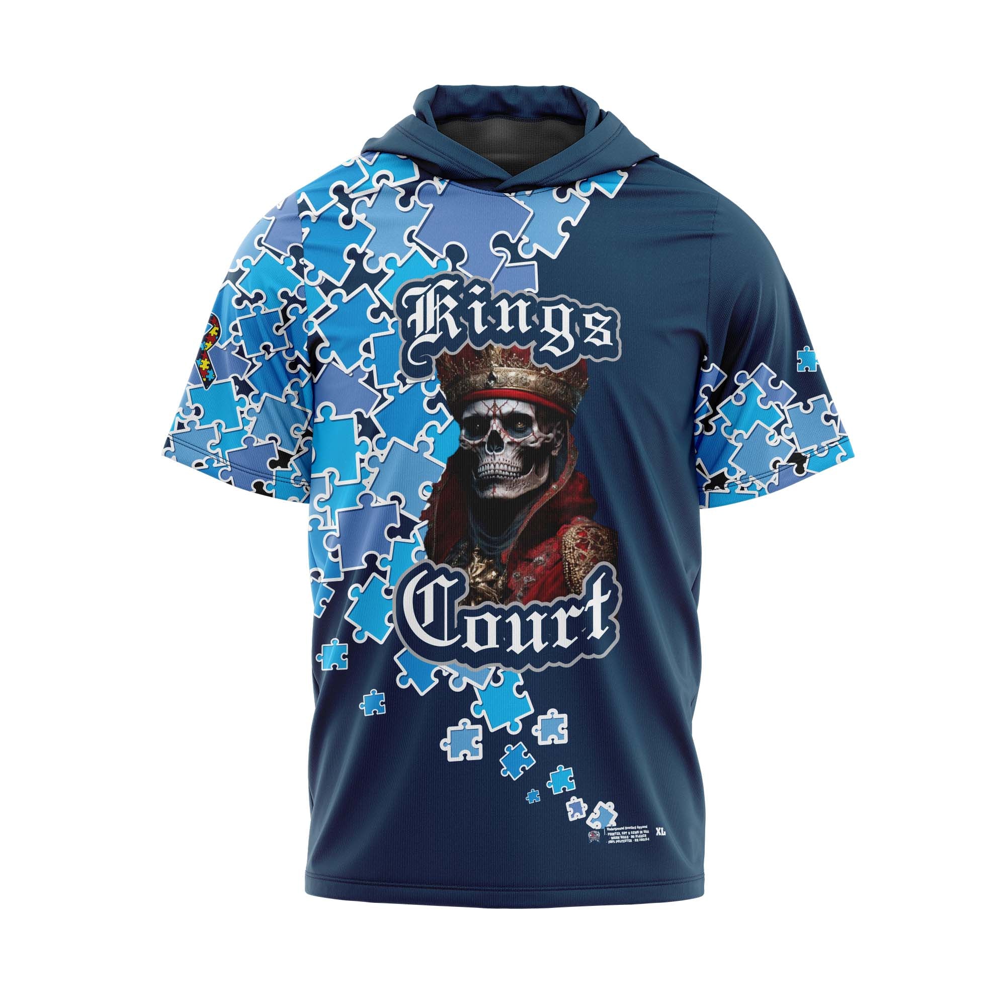 Kings Court Autism Clutter Navy Jersey