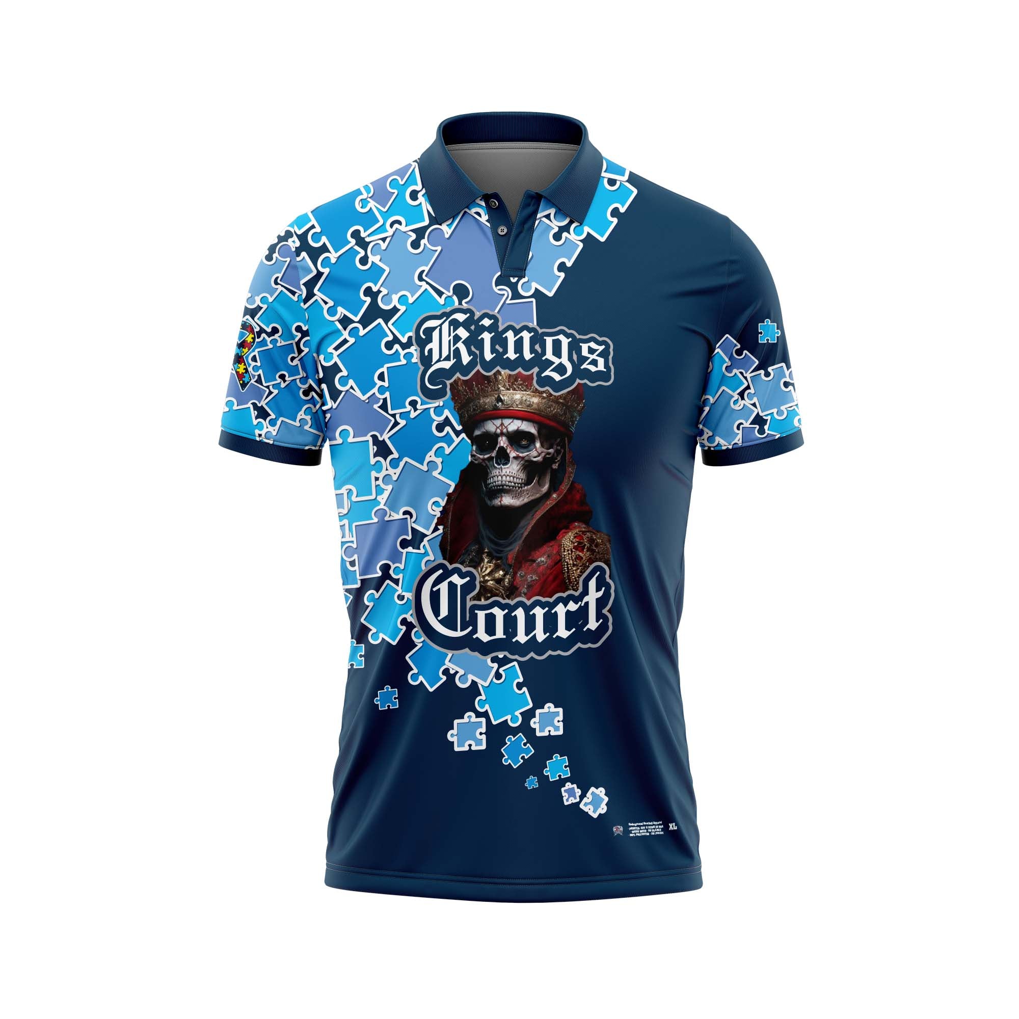 Kings Court Autism Clutter Navy Jersey