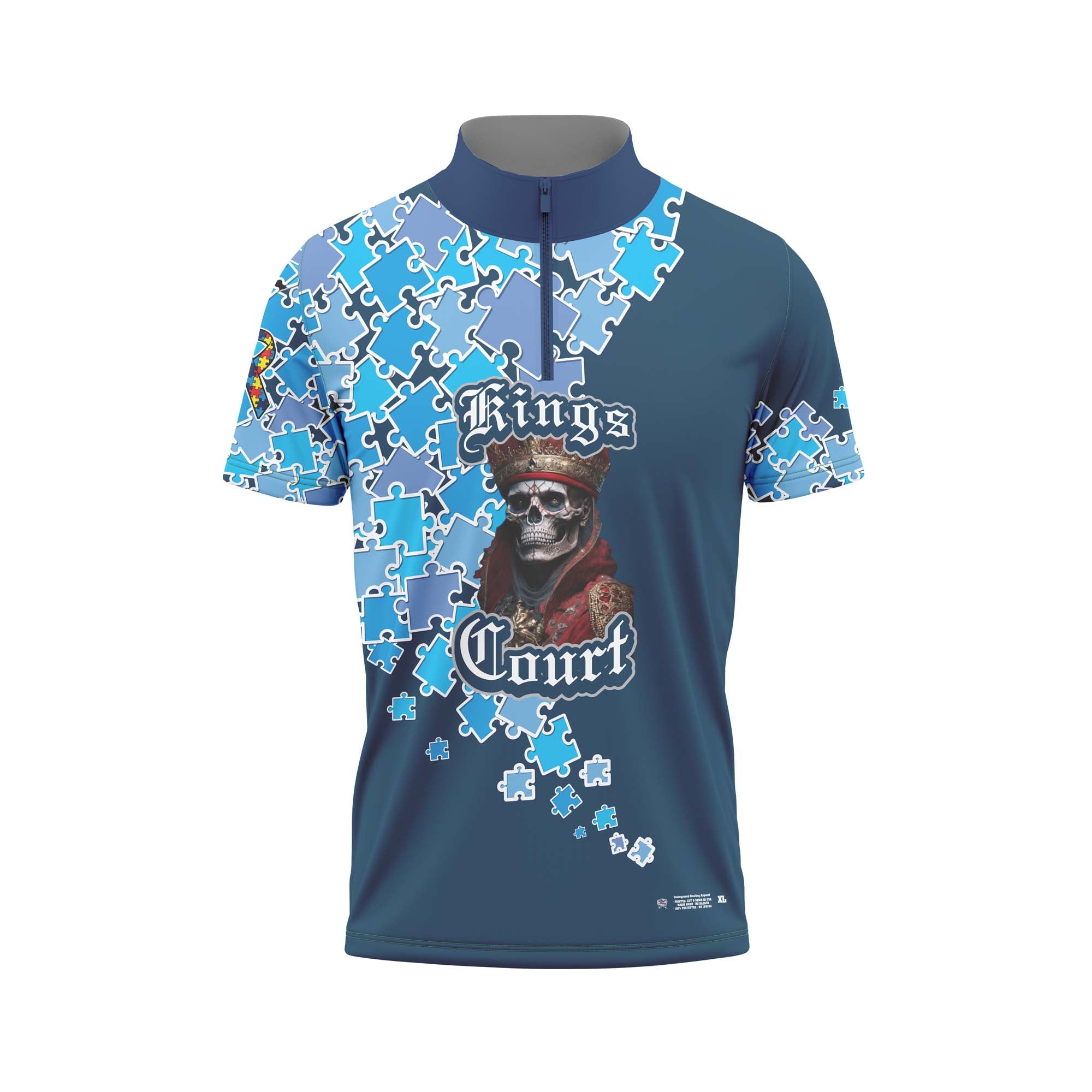 Kings Court Autism Clutter Navy Jersey