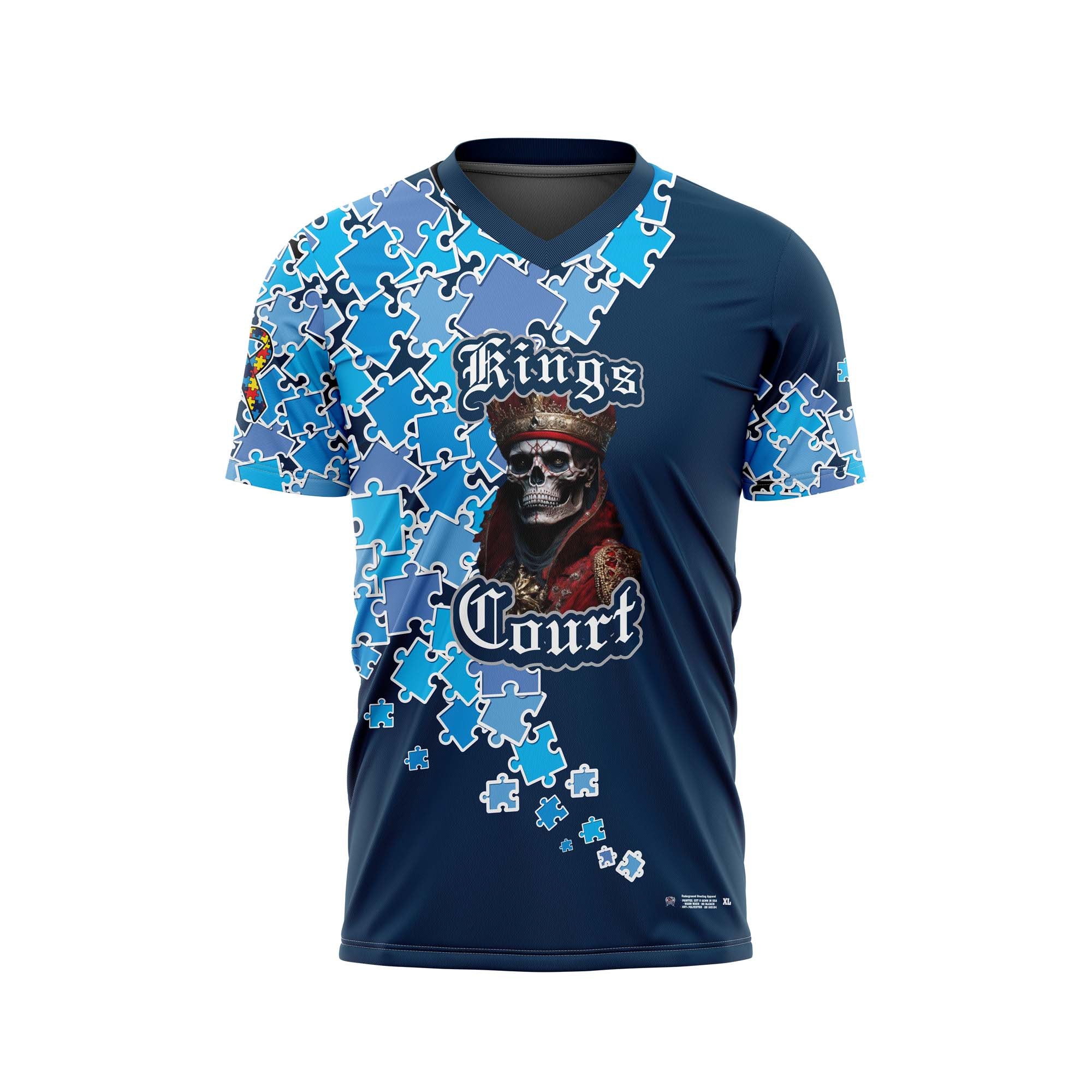 Kings Court Autism Clutter Navy Jersey