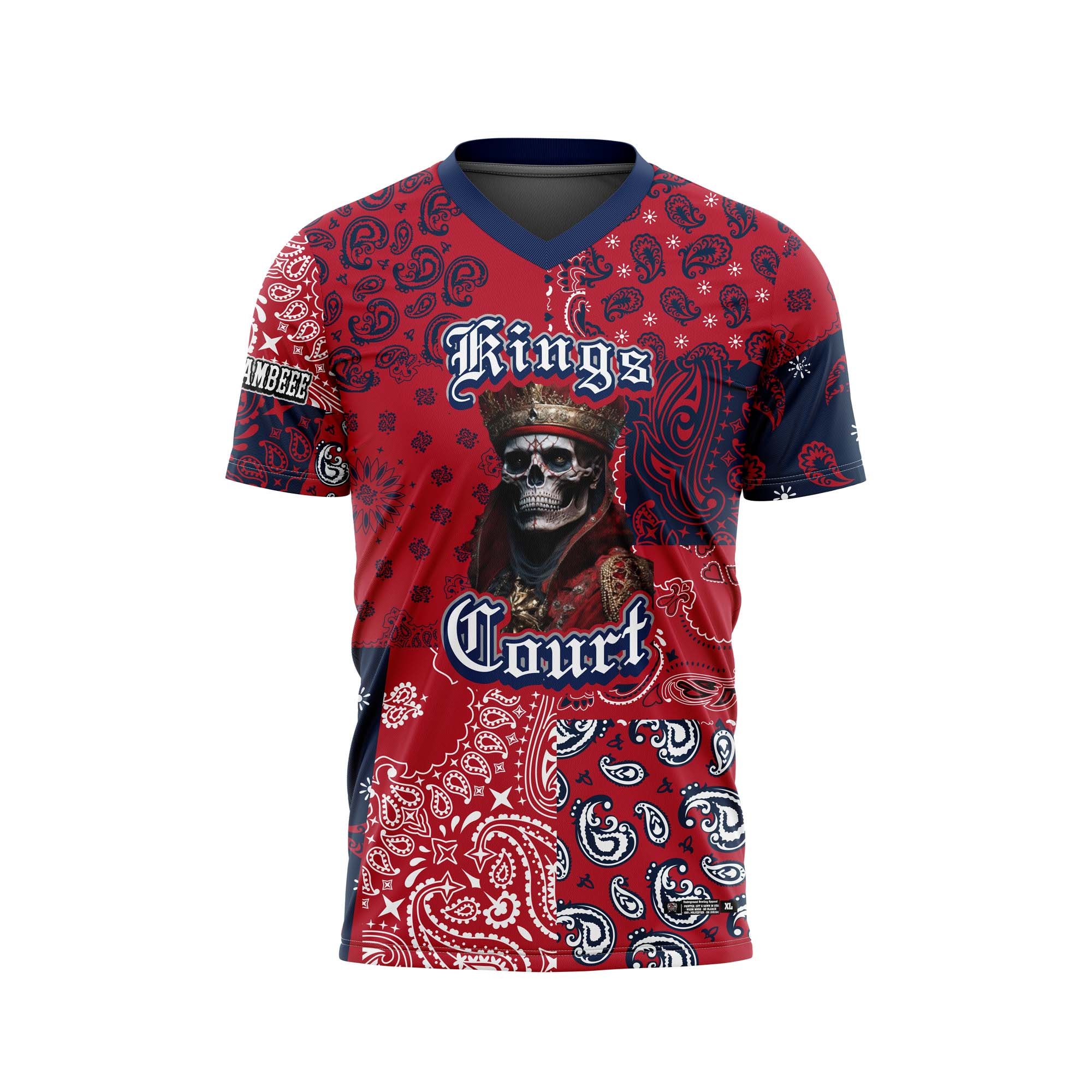 Kings Court Bandana Red Navy Jersey