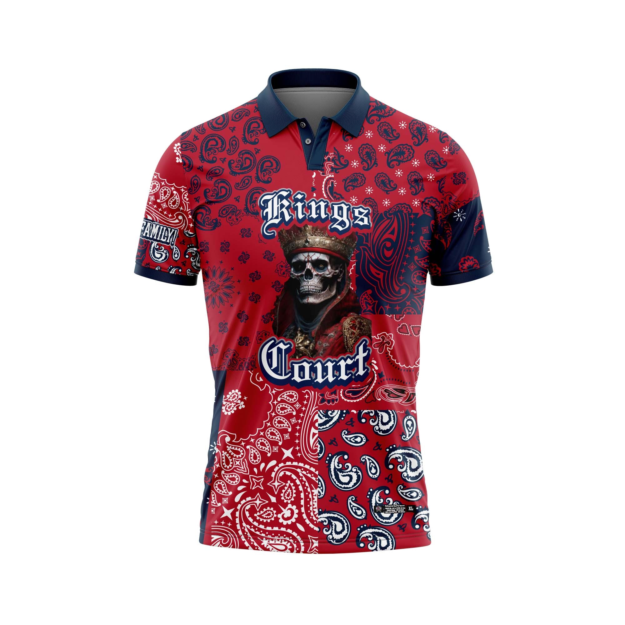 Kings Court Bandana Red Navy Jersey