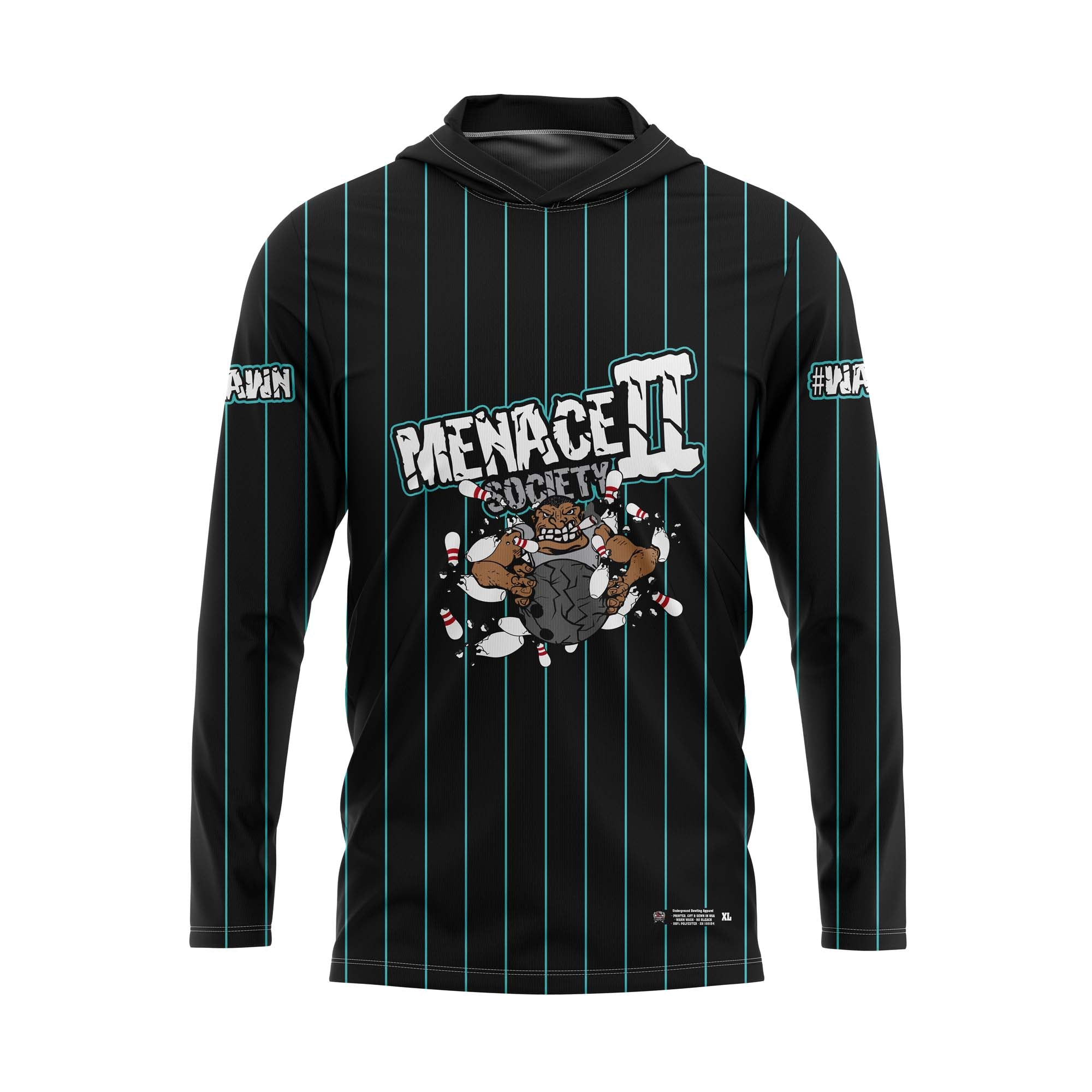 MENACE II SOCIETY Pinstripe Black Jersey