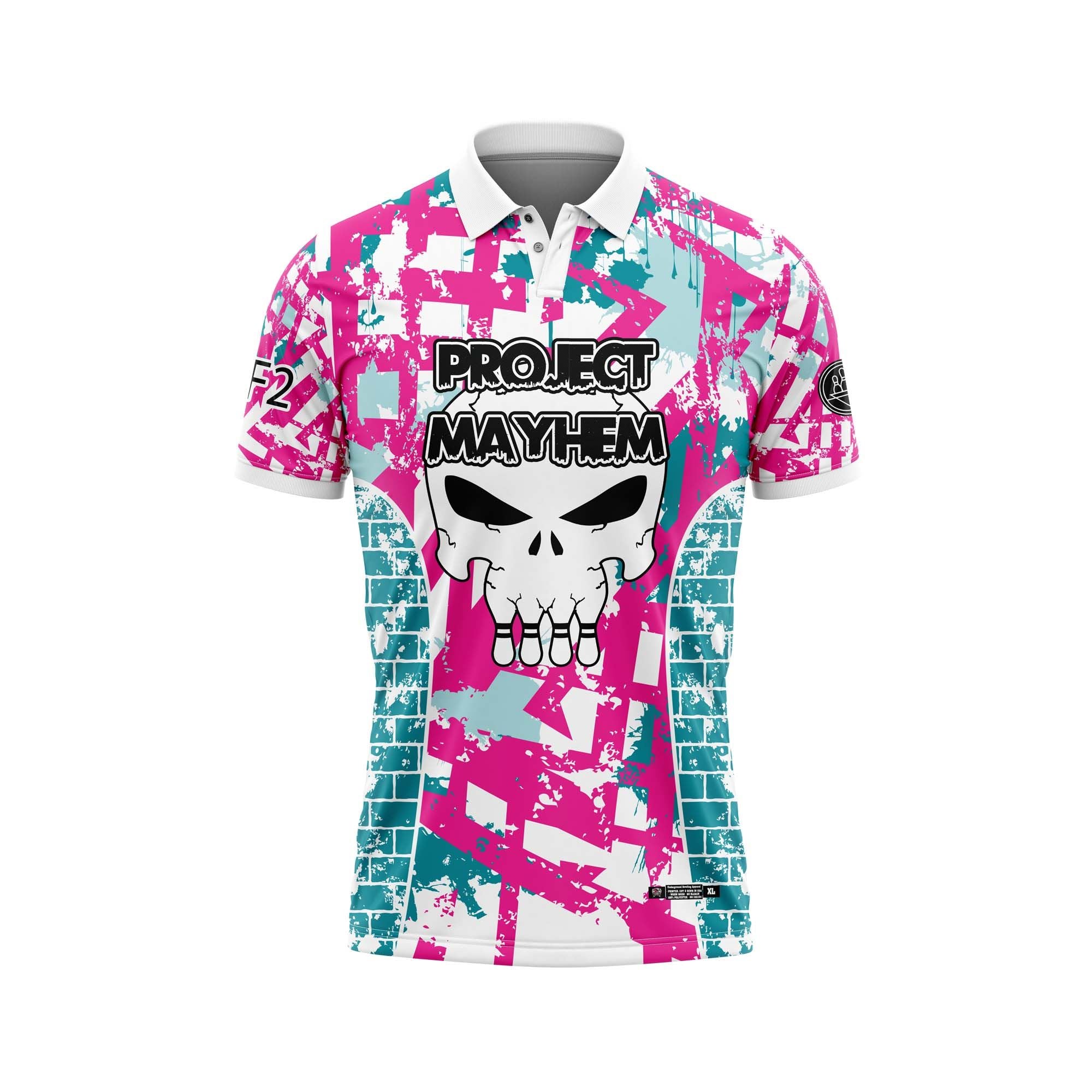 Project Mayhem White Aqua Pink Jersey