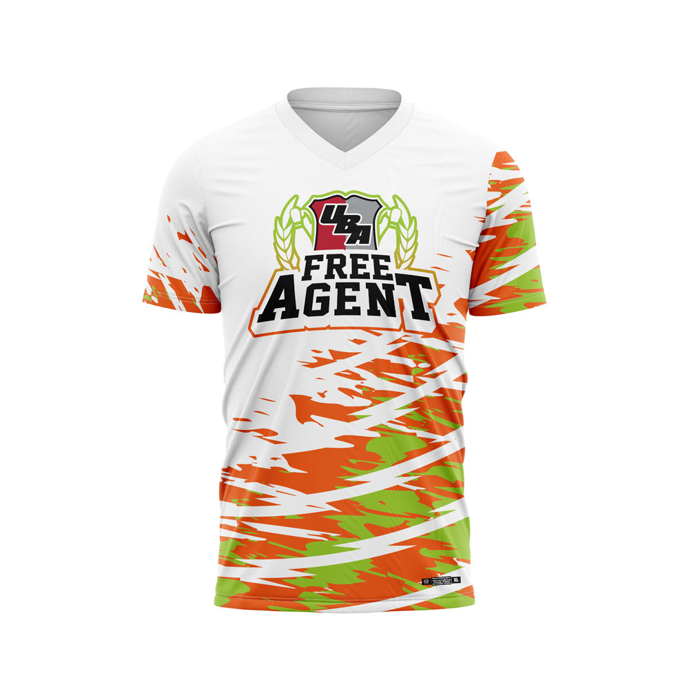 Free Agent White Orange Jersey