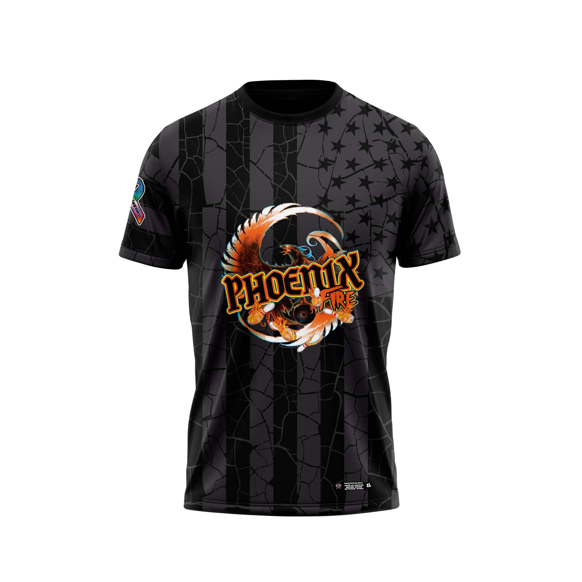 Pheonix Fire Black Flag All Cancer Jersey