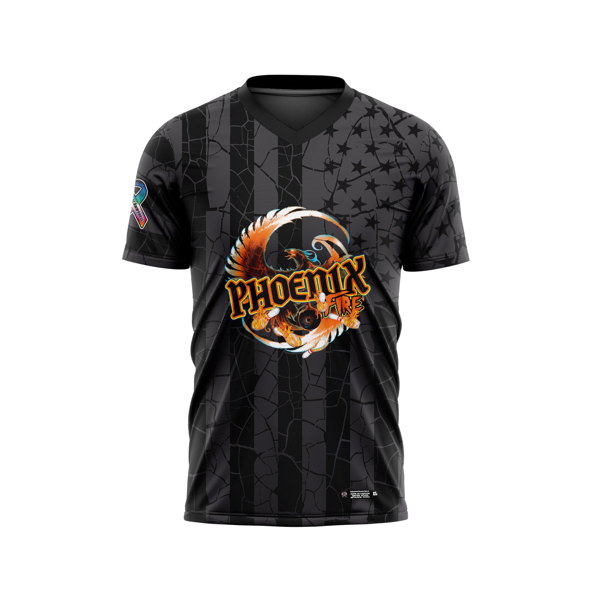 Pheonix Fire Black Flag All Cancer Jersey