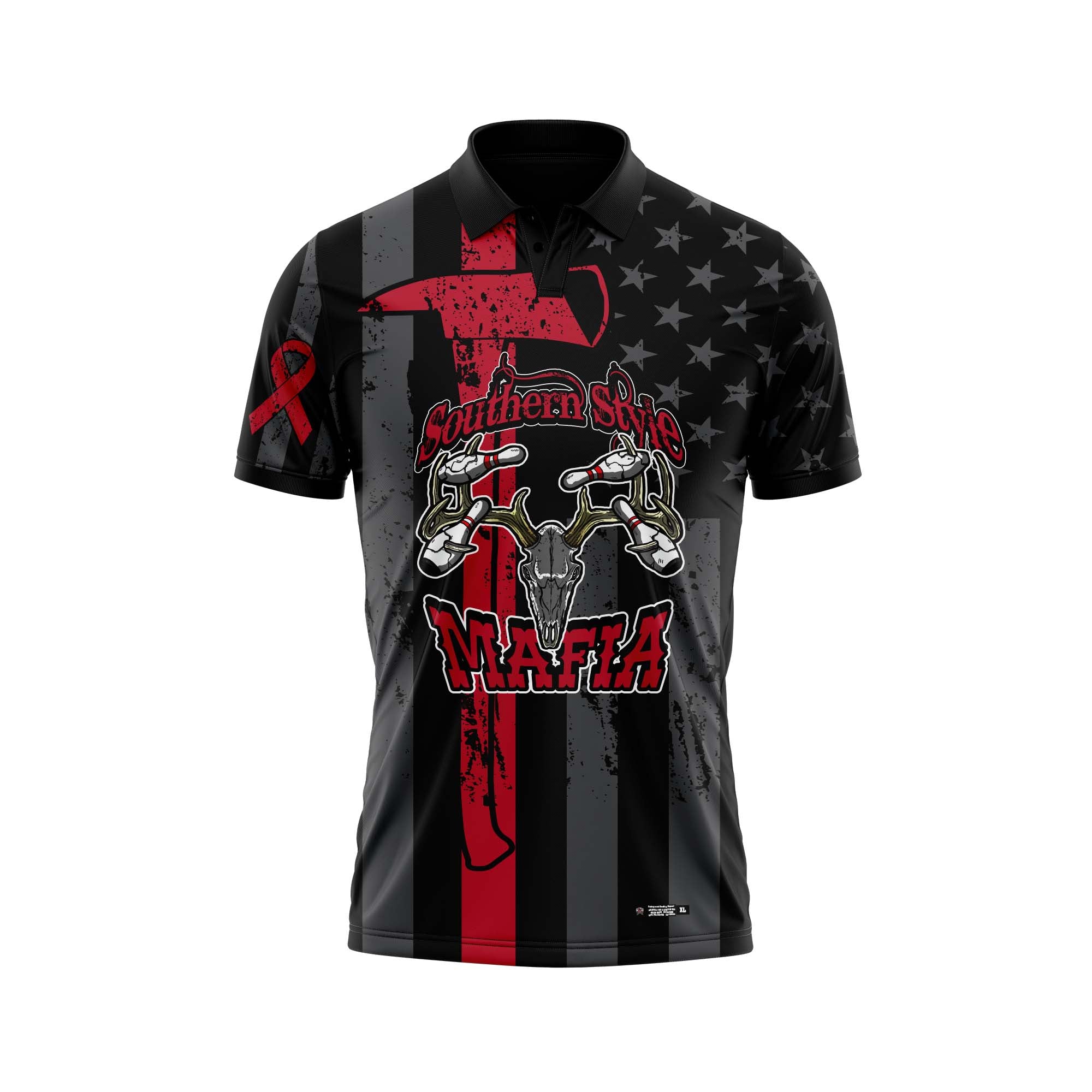 Southern Style Mafia Red Flag Red Text Jersey