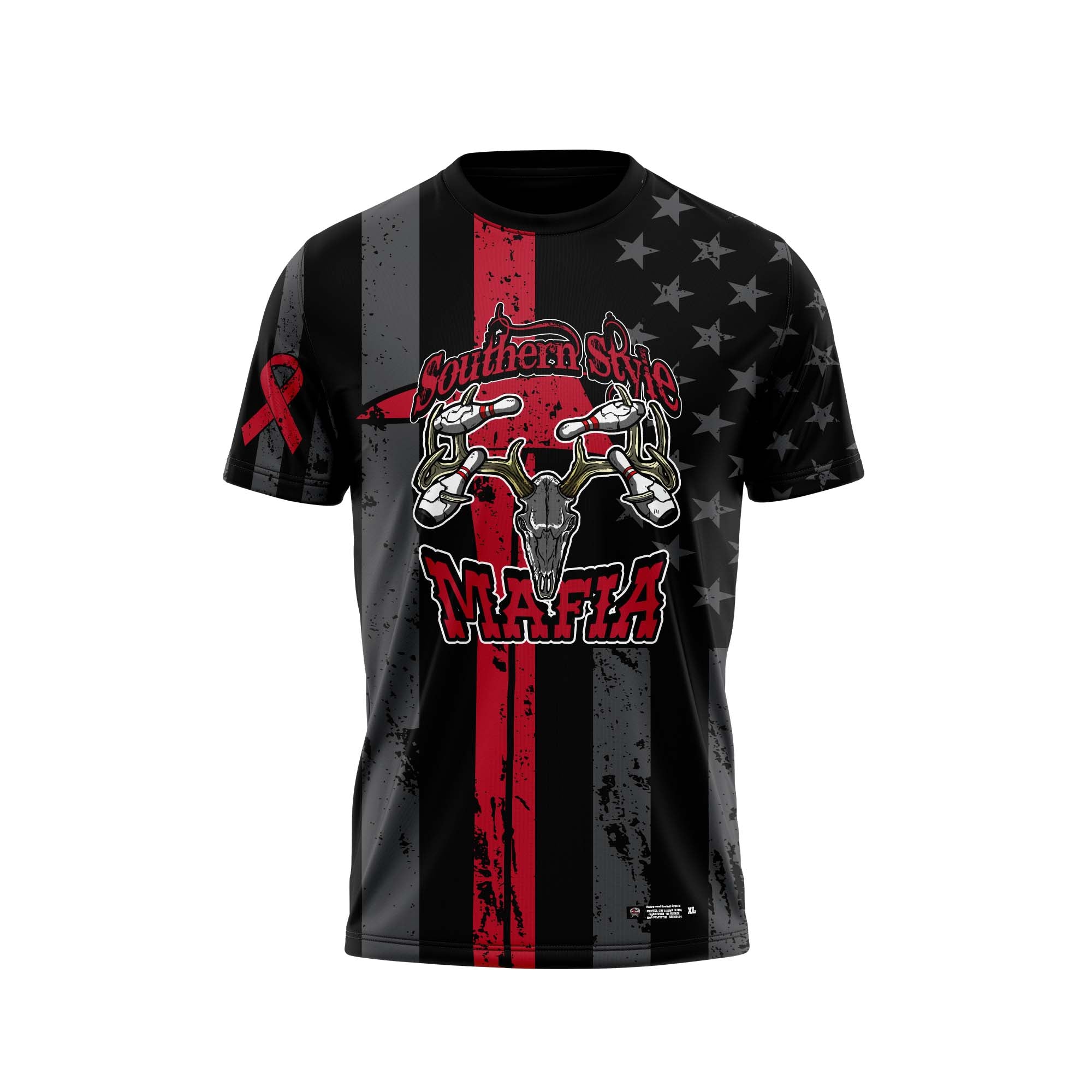 Southern Style Mafia Red Flag Red Text Jersey