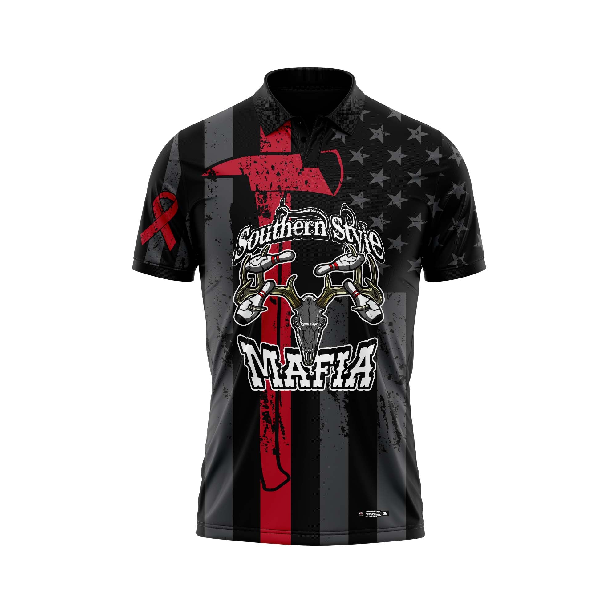 Southern Style Mafia Red Flag White Text Jersey