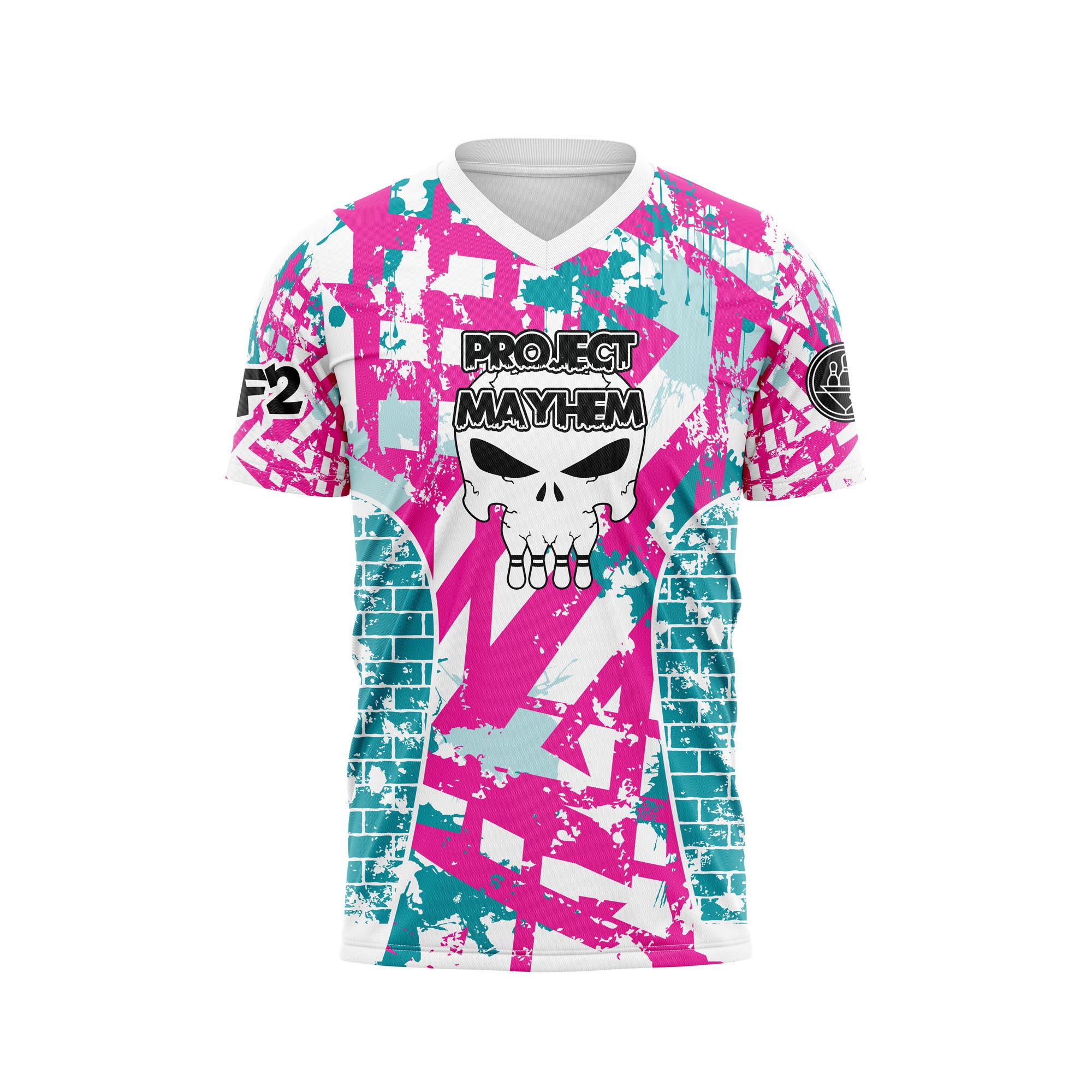 Project Mayhem White Aqua Pink Jersey